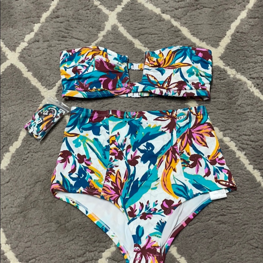 Urban Outfitters high waisted floral swimsuit